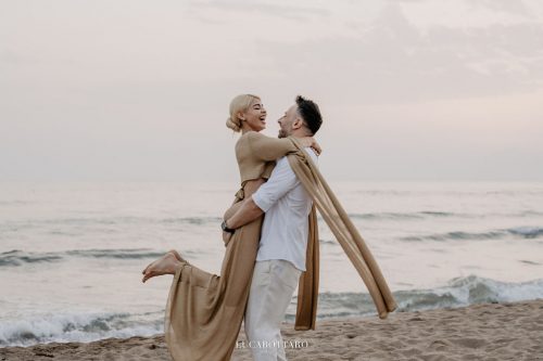 White Dress beach party at Savoy Beach Club Paestum for a destination wedding.