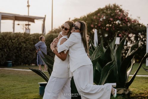 White Dress beach party at Savoy Beach Club Paestum for a destination wedding.